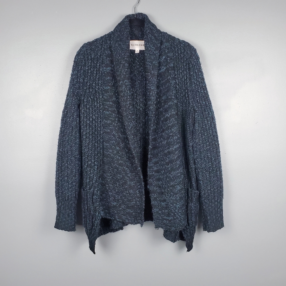 Olive+Oak marled knit chunky open cardigan Size M